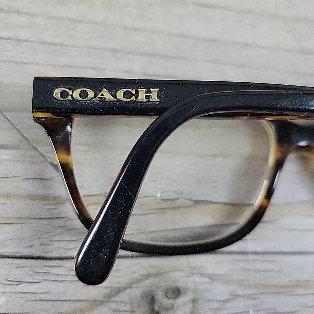 Coach HC6103 5443 Cat Eye Black Tort Gltr‎ Varsity Stripe Womens Eyeglasses 52mm